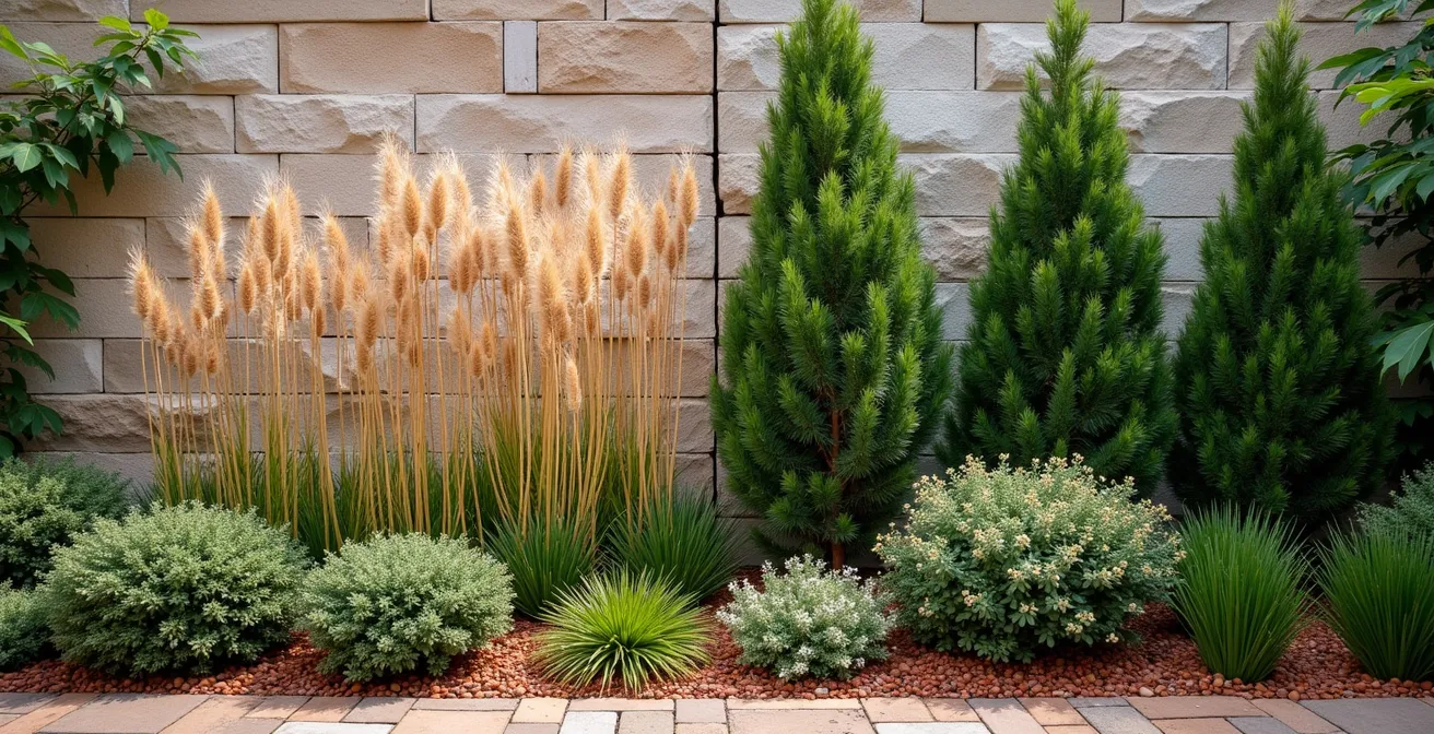 Comparación visual de plantas vivaces y perennes durante las cuatro estaciones del año